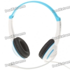 Stylish Headphone w/ Microphone/Volume Control - White + Blue (3.5mm Audio Jacks/200cm-Cable)