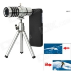 12x Zoom Telephoto Lens w/ Tripod Mount + Back Case for iSilver 