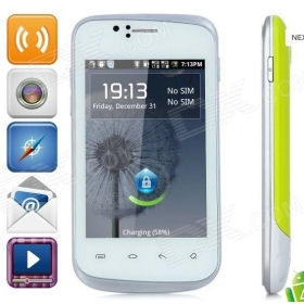 F1658 Android 4.0 GSM Bar Phone w/ 3.5" Capacitive Screen, Quad-Band and Wi-Fi - Yellow + White 