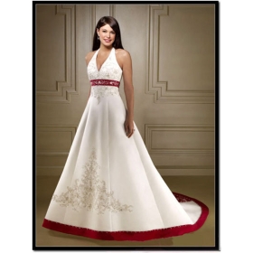 Gratis verzending! Groot-en detailhandel witte modieuze nieuwe stijl Sexy Strapless trouwjurken 12