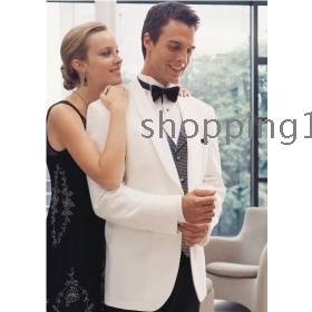 Best seller new Custom  one buckle lor and size Groom Tuxedos men's wedding dresses (jacket pants vest tie kerchief )  