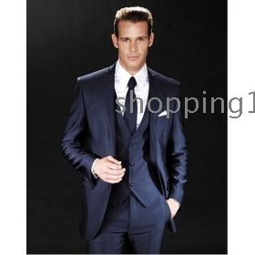 Drop shipping quality Custom  Groom Tuxedos men's wedding dresses (jacket pants vest tie kerchief )  h001 