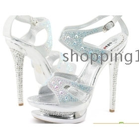 Drop shipping silver rhinestone Shoes heels wedding shoes birde shoes sandal shoes for size:36-41