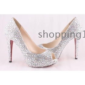 Fashion Rhinestone fish mouth shoes wedding shoes birde shoes sandal shoes for size:35-41