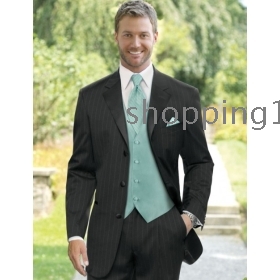 Новая мода на заказ Groom смокинги мужские свадебные платья (куртка брюки жилет галстук платка)