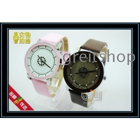 Mixed batch quartz watch gear hands prism personalized belt fashion watches Round Dial Shape 3 colors 