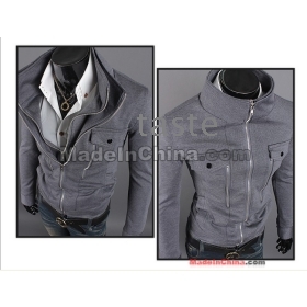 Hurtownie - kurtki nowych Koszulka męska slim kurtki Multi Zipper mężczyzn podwójną szatę plisy Kurtki 2408