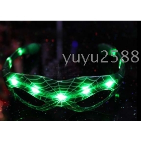 Groene Led zonnebril Shine brillen spin flash zonnebril Halloween masker kerstversiering masker Halloween geschenk 24pcs/lot yuyu2588 gratis verzending 00189