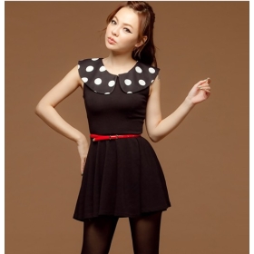 8952 Scoop dot label Necklines skirts black dress