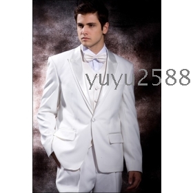 Fashion new white wedding suits wear groom dress set include jacket pants custom man dress suit 