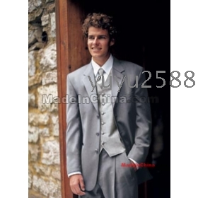 2012 Top quality gray wedding suits wear groom dress set include jacket pants custom man dress suit free shipping 