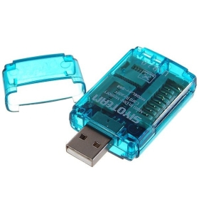 Mini USB 2.0 Multi-slot Card Reader for SD/MINISD//MMC/RSMMC/M2,sent with tracking