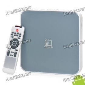 1080P Full HD Android 2.3 Media Player TV Set Top Box w / 2 x USB/SD/HDMI/RJ45/AVout - gris + blanc