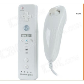 Infrarouge sans fil Nunchuck + Remote Controller Set pour Wii U - Blanc (2 x AA)