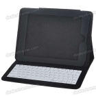 Compact Slim Wired Keyboard with PU Leather Case for   - Black