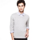 VANCL Richard V-Neck Modal Sweater (Men) Light Gray SKU:638409