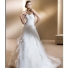 /A-Line Strapless Cathedral train satin /taffeta/chiffon wedding dress for brides 2010 style wedding dresses r4