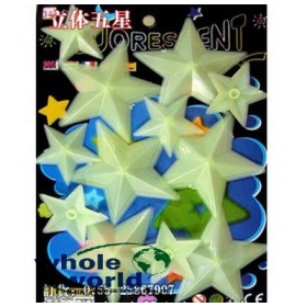 Baby Kid Gift Glow In The Dark 3D Stars Stickers Bedroom Decor,50sets/lot