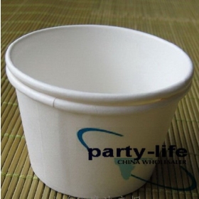 2400pcs Round white paper ice cream cups & containers with cover, free shipping by EMS 