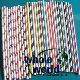 2000pcs Mixed Grochy paski papieru Słomki, picia papieru słomki, biodegradowalne Papierowe słomki, słomki papier party, free shipping