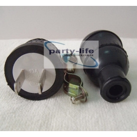 Sort Udskiftning Water Rain Resistant 2 Pin Plug Adapter , 100pcs/lot