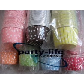 1500pcs Mix color Round MUFFIN Paper Cake Cup Cake case with White Dot ,free shipping 