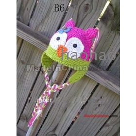 popular owl crochet beanie, popular owl beanie,children crochet beanie 20pcs  #015