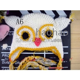 popular owl crochet beanie, popular owl beanie,children crochet beanie 20pcs  #026