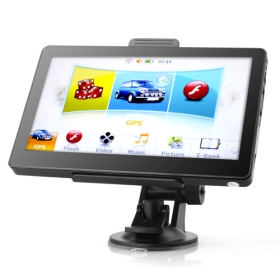 Car GPS Navigator + 7 Inch Touchscreen + FM Transmitter + Built-in 4GB Memory + Media