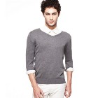 VANCL Richard V-Neck Modal Sweater (Men) Dark Gray SKU:638410