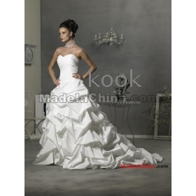 free shipping 2011 New!  Sexy! Stunning! Sweetheart Chapel TrainStrapless Brush Train Satin   wedding dresses white Wedding / Evening / Prom / Party / Cocktail dress custom-tailor  #gg32