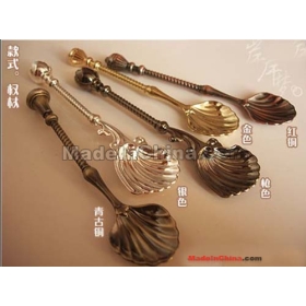 19 kinds of style  carved coffee spoon, cream spoon 20pcs     ghgh20