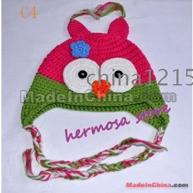 populaire hibou crochet bonnet , bonnet populaire hibou , crochet bonnet enfants 20pcs @