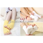  Free Shipping 50pairs/lot Happy Feet  Alignment Socks As  Comfy Toes Sleeping Socks Massage Five Toe Socks 1uk fengyulei 