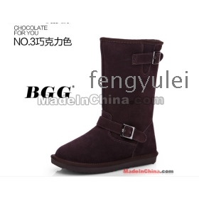 Θερμική Made in China BGG χιόνι μπότες χειμώνα μπότες λαστιχένια σόλα δέρμα αγελάδας υψηλής πόδι μπότες a01 - 58 νέα 2013