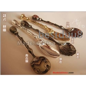 19 kinds of style  carved coffee spoon, cream spoon Free Shipping   20pcs/lot  df19