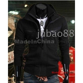  Men's Jacket Zippered Cardigan Casual Casual Coat Stand Collar Sweatshirt M-XXL Free shipping  