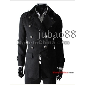 men's coat unique double breasted trench coat long style warm winter coat free shipping BN520