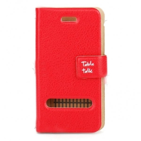 Stylish Protective PU Flip case for i--Phone /4 - Red color 20pcs/lot freeshipping