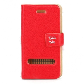 Nieuwe stijlvolle beschermende pu lederen Flip case voor i - Telefoon / 4 - Rode kleur 100pcs/lot freeshipping