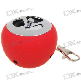 USB Rechargeable  Shaped LED Mini Speaker Keychain - Red (3.5mm/DC 5V),SKU:40214