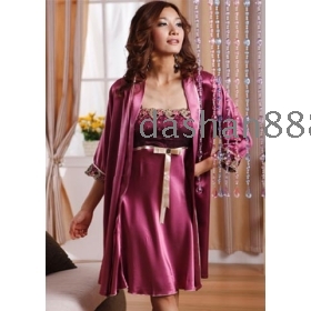 Wholesale - Autumn new Europe type amorous feelings silk sexy lady  nightgown and pajamas bedgown nighty.##02