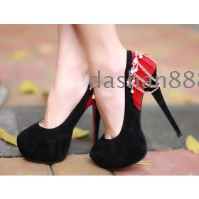 Hot sale platform high heel pumps round toe wedding evening shoes dress shoes have  tassel with the heel #201602 