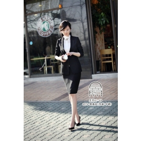 $9341278699 Sexy suit black custom-made suit  suit wedding dress wedding lady'suit  Stylish polyester fibre chemical fiber Slim Fit strip 2 Buttons women's Suit 