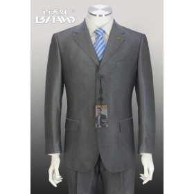 JMHGRTWAXZ custom-made gray suit  suit wedding suit Stylish polyester chemical fiber Slim Fit strip 2 Buttons men's Suit 