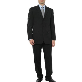 ALKJUZFV custom-made black suit  suit wedding suit Stylish polyester chemical fiber Slim Fit strip 2 Buttons men's Suit 