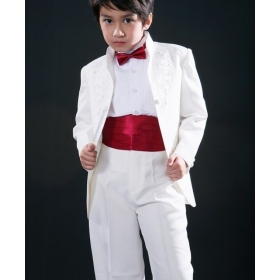 $989755425659 custom- white suit  suit wedding boy's suit Stylish polyester chemical fiber Slim Fit strip 2 Buttons boy's Suit 