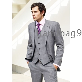 Grey Color Groom Suit 3piece(Jacket,Pants,Vest) Set Man Wear Dress