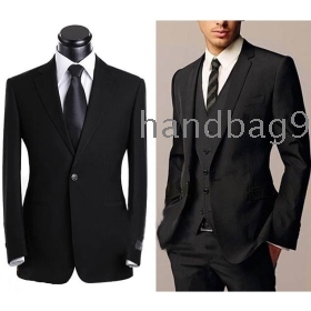 Slim Waist Black Groom Suit 3piece(Jacket,Pants,Vest) Set Man Wear Dress