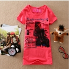 Fashionable NEW arrivals HOT Simple Style Figure Girl Print T-Shirt Red SF12032507